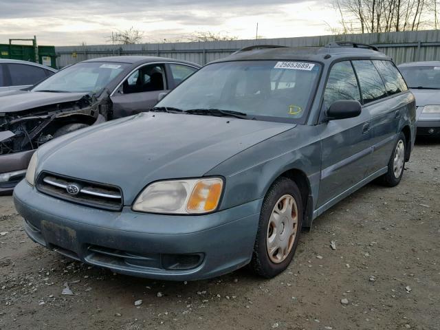 4S3BH6351Y7309751 - 2000 SUBARU LEGACY L GREEN photo 2