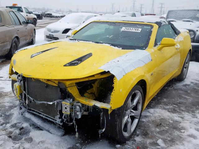 1G1FF3D74H0174868 - 2017 CHEVROLET CAMARO SS YELLOW photo 2