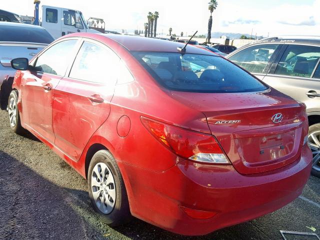 KMHCT4AEXHU170081 - 2017 HYUNDAI ACCENT SE RED photo 3