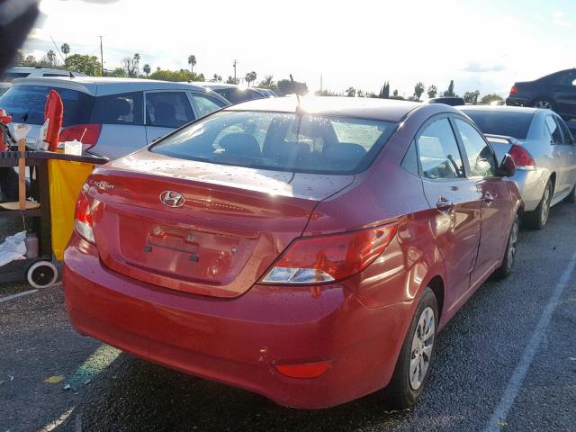 KMHCT4AEXHU170081 - 2017 HYUNDAI ACCENT SE RED photo 4