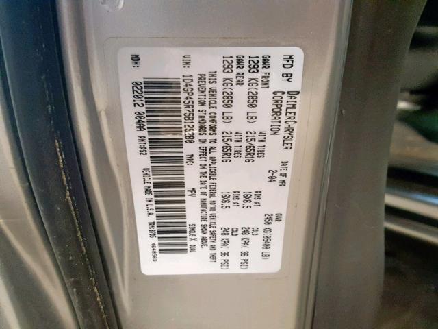 1D4GP45R75B129280 - 2005 DODGE CARAVAN SX GRAY photo 10