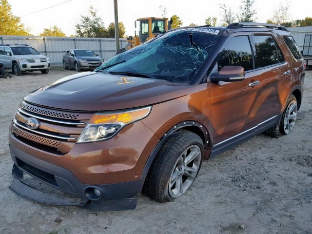 1FMHK7F97CGA63258 - 2012 FORD EXPLORER L BROWN photo 2