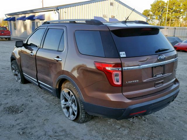 1FMHK7F97CGA63258 - 2012 FORD EXPLORER L BROWN photo 3