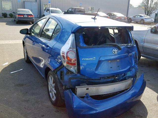 JTDKDTB3XC1017781 - 2012 TOYOTA PRIUS C BLUE photo 3