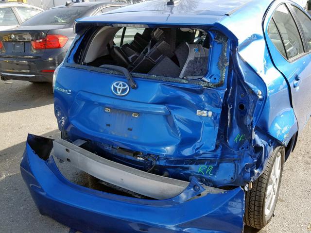 JTDKDTB3XC1017781 - 2012 TOYOTA PRIUS C BLUE photo 9