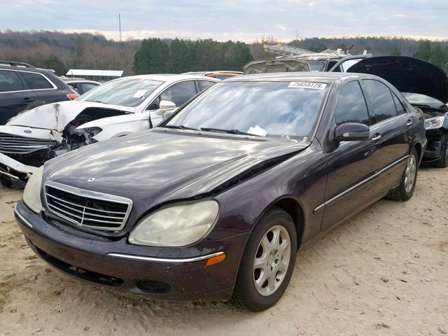 WDBNG70J51A183070 - 2001 MERCEDES-BENZ S 430 MAROON photo 2