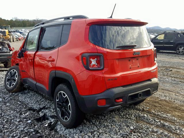 ZACCJBCT2GPE27048 - 2016 JEEP RENEGADE T RED photo 3