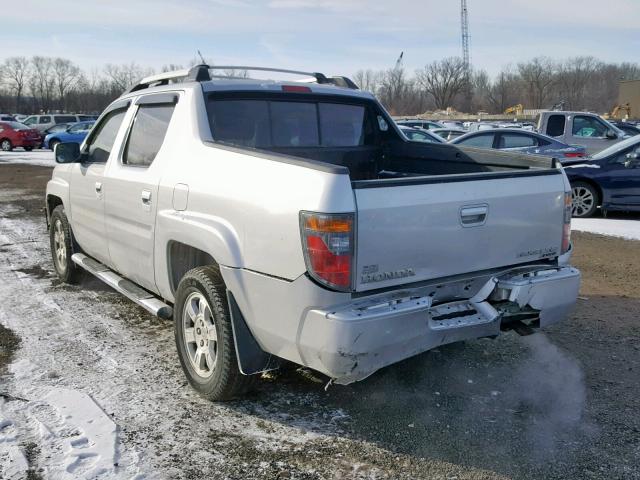 2HJYK16458H529640 - 2008 HONDA RIDGELINE SILVER photo 3