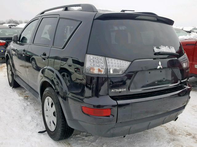 JA4AS2AWXCU002195 - 2012 MITSUBISHI OUTLANDER BLACK photo 3