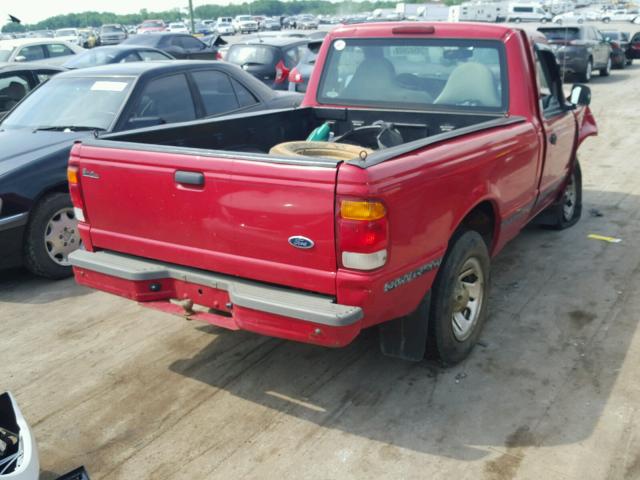 1FTYR10C6XPB52245 - 1999 FORD RANGER RED photo 4