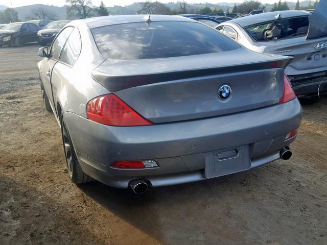 WBAEH73474B190926 - 2004 BMW 645 CI AUT GRAY photo 3