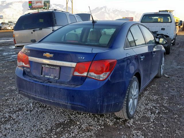 1G1PG5SB6D7232114 - 2013 CHEVROLET CRUZE LTZ BLUE photo 4