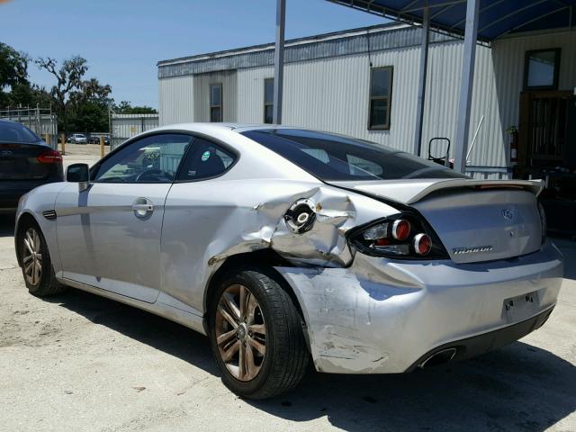 KMHHM66D78U280729 - 2008 HYUNDAI TIBURON GS SILVER photo 3