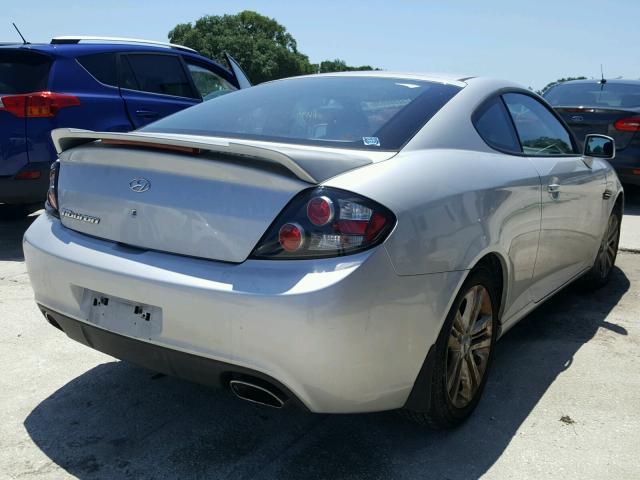 KMHHM66D78U280729 - 2008 HYUNDAI TIBURON GS SILVER photo 4