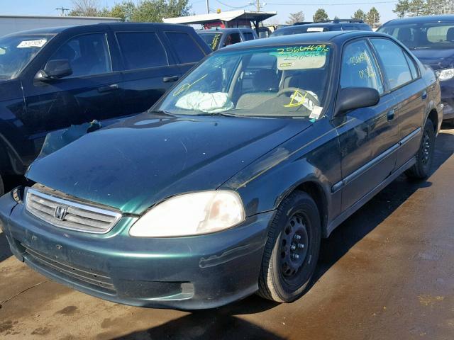 2HGEJ6610YH565850 - 2000 HONDA CIVIC BASE GREEN photo 2