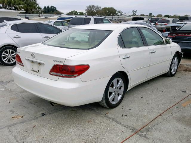 JTHBA30G055129255 - 2005 LEXUS ES 330 WHITE photo 4