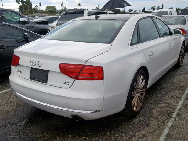 WAURVAFD0CN009083 - 2012 AUDI A8 L QUATT WHITE photo 4