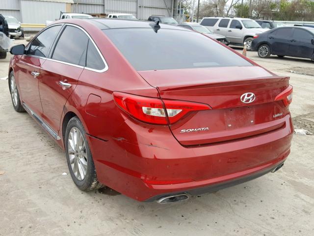 5NPE34AF1FH079181 - 2015 HYUNDAI SONATA SPO RED photo 3