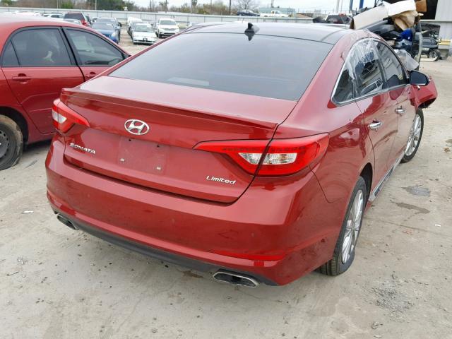 5NPE34AF1FH079181 - 2015 HYUNDAI SONATA SPO RED photo 4