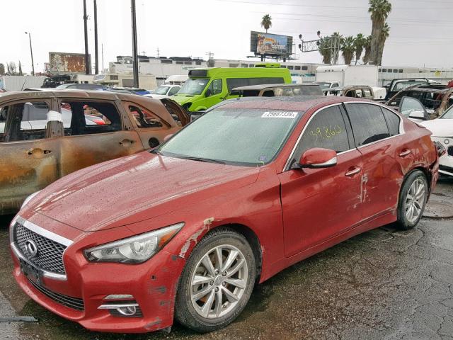 JN1BV7AP1FM355908 - 2015 INFINITI Q50 BASE RED photo 2