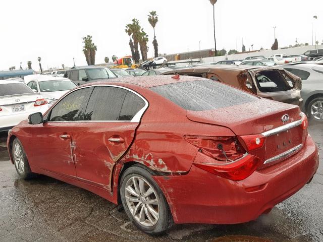 JN1BV7AP1FM355908 - 2015 INFINITI Q50 BASE RED photo 3