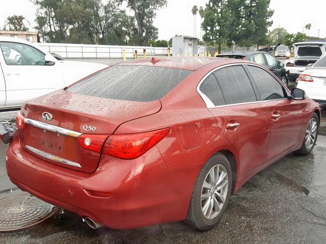 JN1BV7AP1FM355908 - 2015 INFINITI Q50 BASE RED photo 4