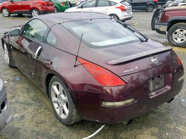 JN1AZ34D03T115888 - 2003 NISSAN 350Z COUPE MAROON photo 3