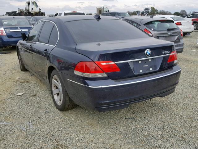 WBAHL83587DT10784 - 2007 BMW 750 BLUE photo 3