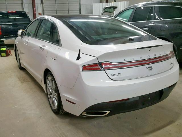 3LN6L2LU3ER810379 - 2014 LINCOLN MKZ HYBRID WHITE photo 3