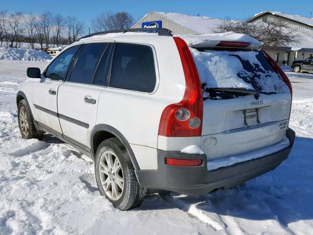 YV1CZ91H541045148 - 2004 VOLVO XC90 T6 WHITE photo 3