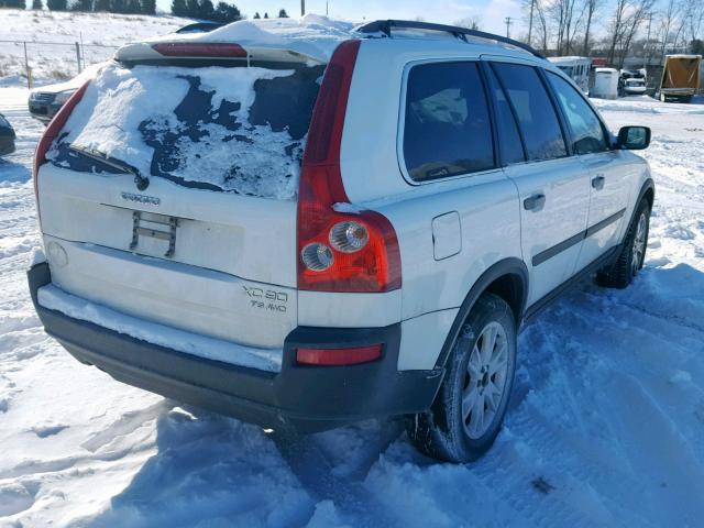 YV1CZ91H541045148 - 2004 VOLVO XC90 T6 WHITE photo 4