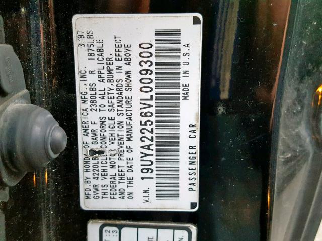19UYA2256VL009300 - 1997 ACURA 3.0CL Schwarz Foto 10