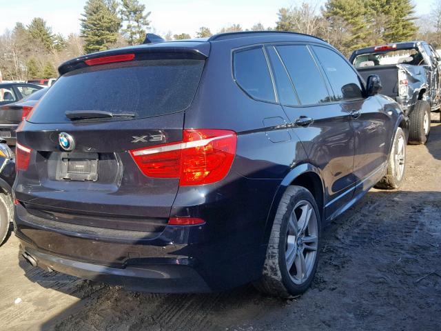 5UXWX7C54E0E78968 - 2014 BMW X3 XDRIVE3 BLUE photo 4