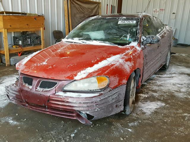 1G2NF52E12C311940 - 2002 PONTIAC GRAND AM S RED photo 2