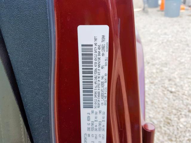 1J4GB59107L142935 - 2007 JEEP WRANGLER S MAROON photo 10