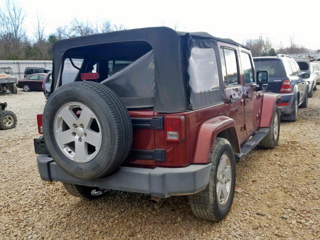 1J4GB59107L142935 - 2007 JEEP WRANGLER S MAROON photo 4