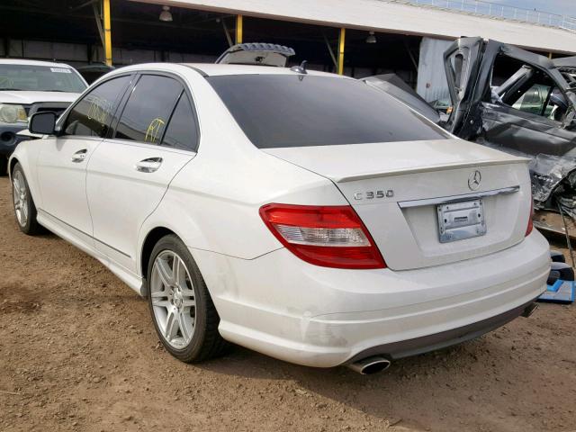 WDDGF56X99R045175 - 2009 MERCEDES-BENZ C 350 WHITE photo 3