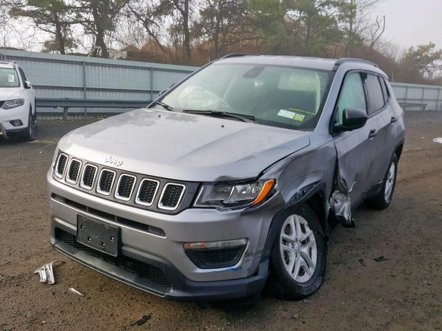 3C4NJDAB4HT605695 - 2017 JEEP COMPASS SP SILVER photo 2