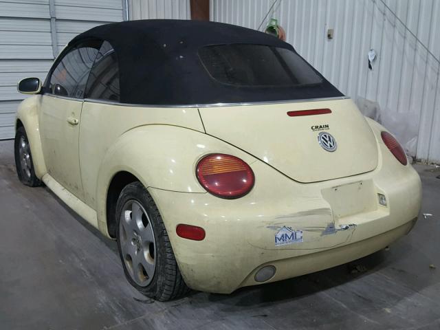 3VWCK21Y03M314267 - 2003 VOLKSWAGEN NEW BEETLE أصفر صورة 3