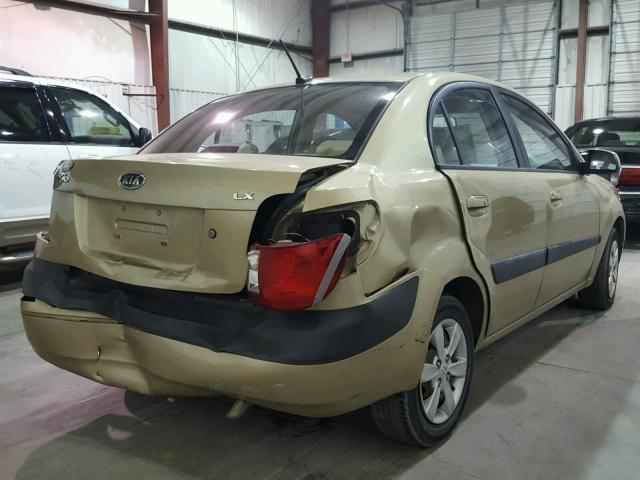 KNADE223X96487687 - 2009 KIA RIO BASE GOLD photo 4