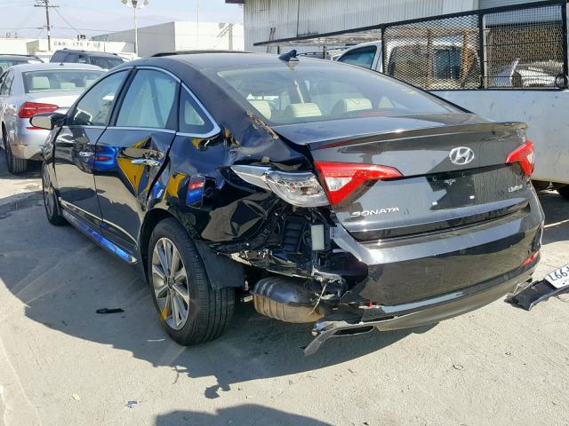 5NPE34AF1HH466851 - 2017 HYUNDAI SONATA SPO BLACK photo 3