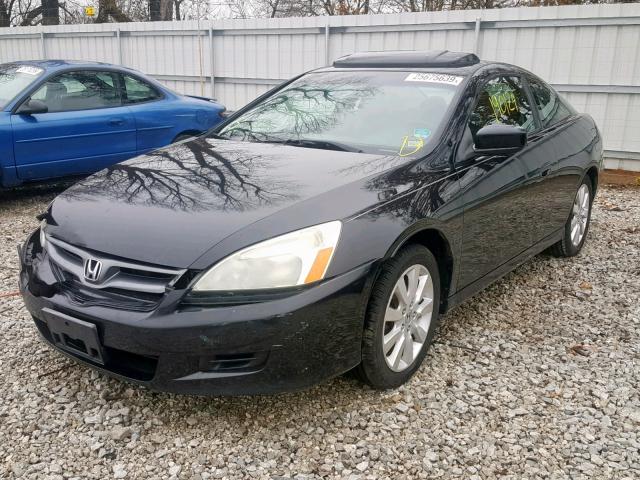 1HGCM82627A008088 - 2007 HONDA ACCORD EX შავი ფოტო 2