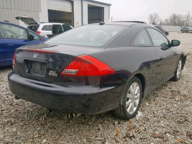 1HGCM82627A008088 - 2007 HONDA ACCORD EX შავი ფოტო 4