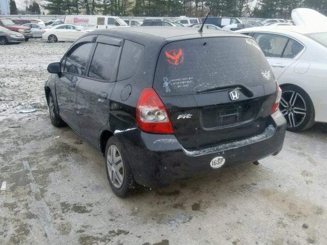 JHMGD38497S063784 - 2007 HONDA FIT BLACK photo 3