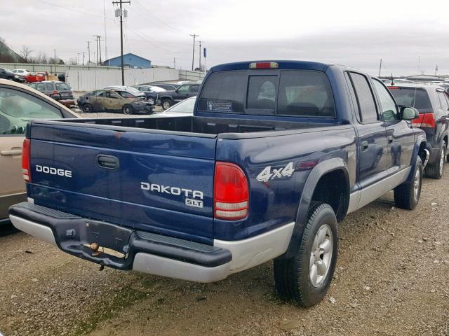 1D7HG48X93S108638 - 2003 DODGE DAKOTA QUA BLUE photo 4