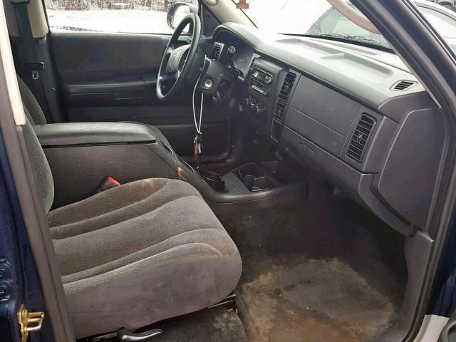 1D7HG48X93S108638 - 2003 DODGE DAKOTA QUA BLUE photo 5