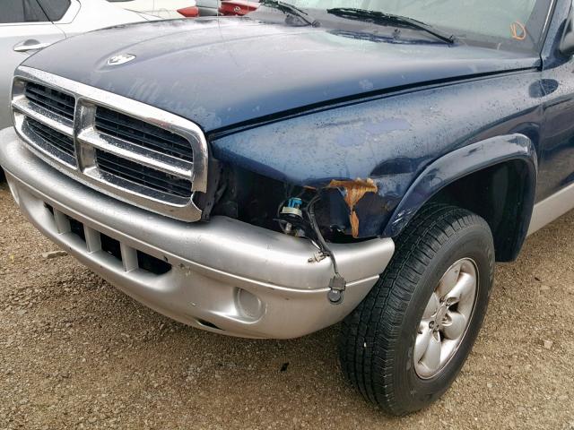 1D7HG48X93S108638 - 2003 DODGE DAKOTA QUA BLUE photo 9