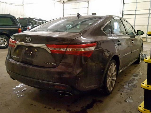 4T1BK1EB2FU173051 - 2015 TOYOTA AVALON XLE BURGUNDY photo 4