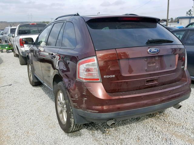 2FMDK38C59BA69706 - 2009 FORD EDGE SEL MAROON photo 3