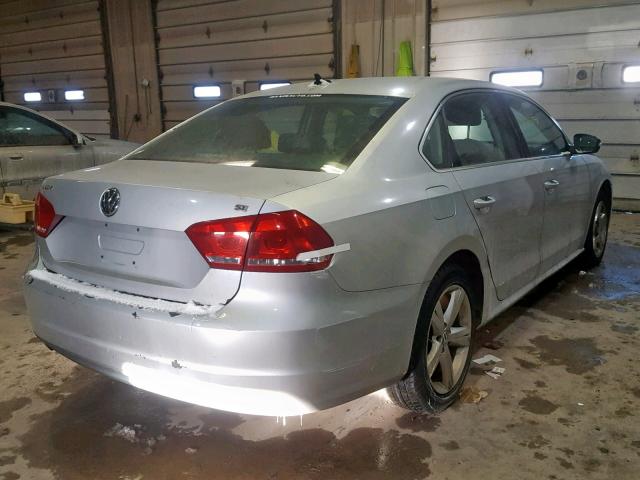 1VWBP7A35DC012068 - 2013 VOLKSWAGEN PASSAT SE SILVER photo 4